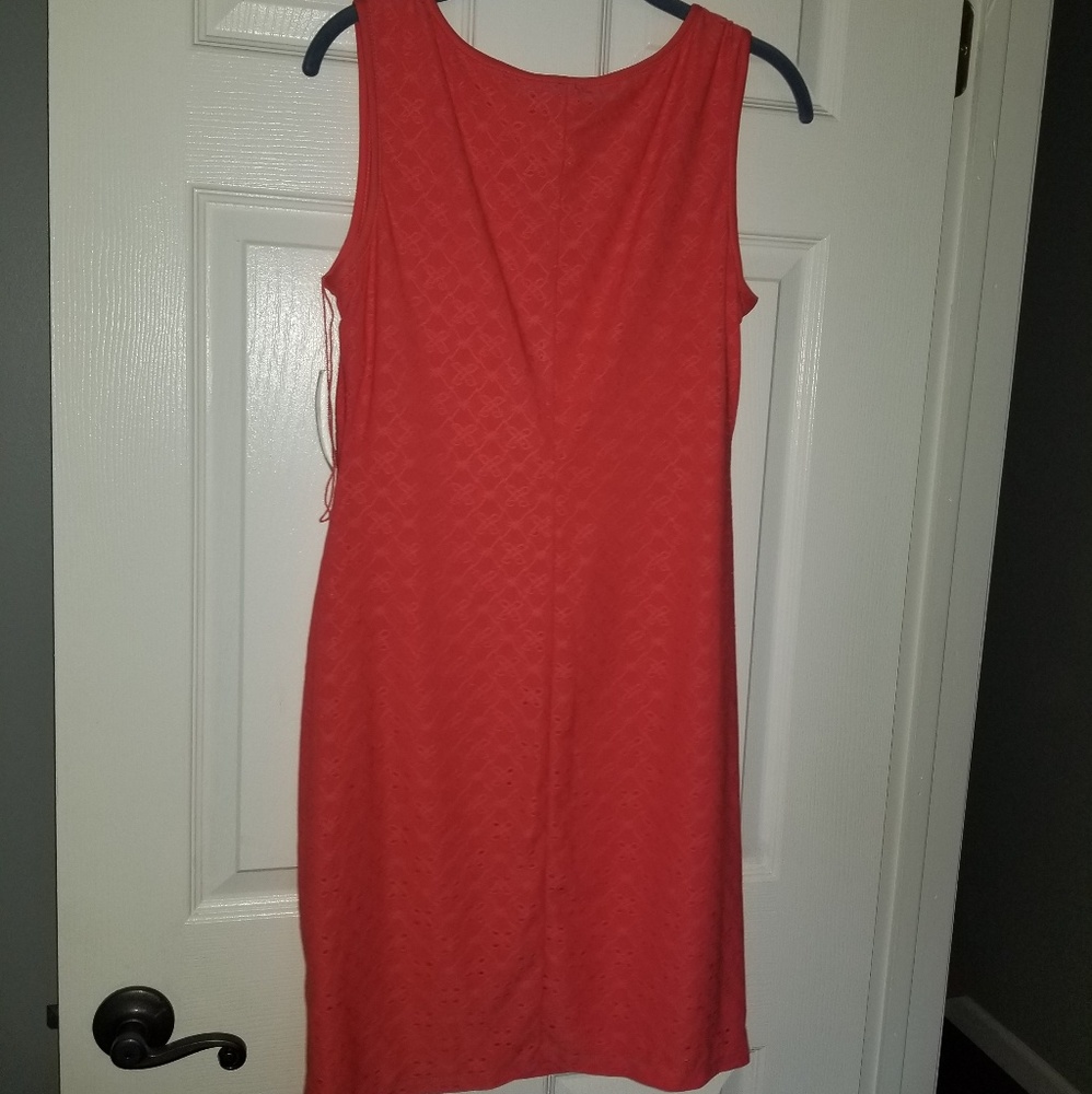 Coral shift dress